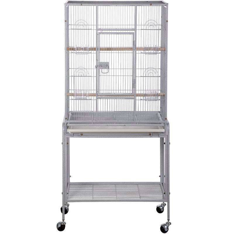 Segawe Large Bird Cage for Parrot, Macaw Conure Cockatiel Cockatoo Metal Frame Cage, Black/White