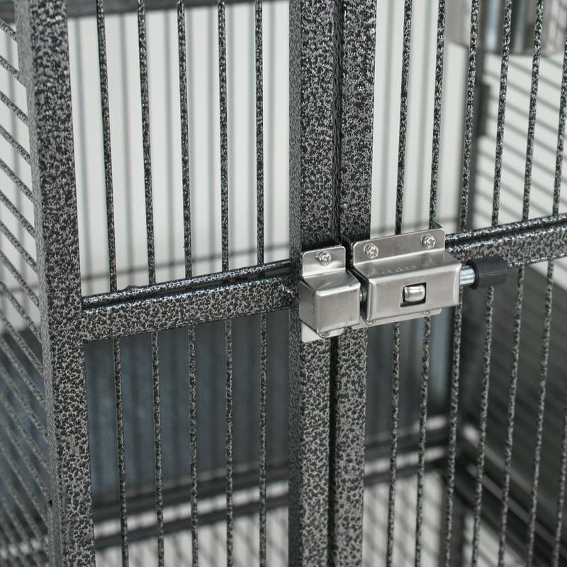 Segawe Large Bird Cage for Parrot, Macaw Conure Cockatiel Cockatoo Metal Frame Cage, Black/White
