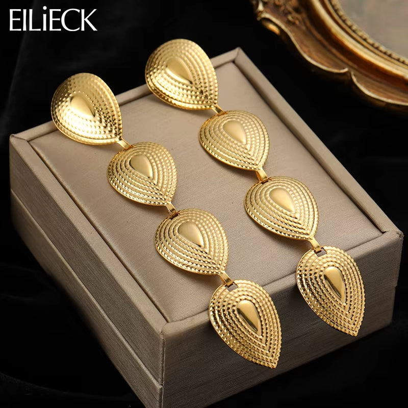 316L Stainless Steel Gold Color Long Tassel Drop Earrings for Women High Quality Earrings Fashion Girls Ear Jewelry Gift