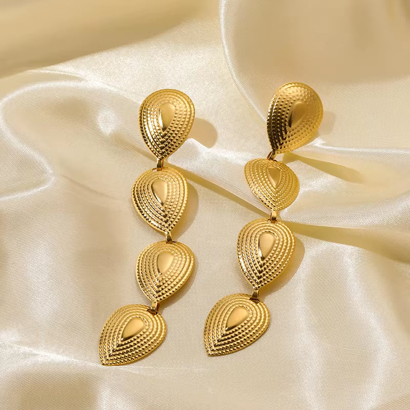316L Stainless Steel Gold Color Long Tassel Drop Earrings for Women High Quality Earrings Fashion Girls Ear Jewelry Gift