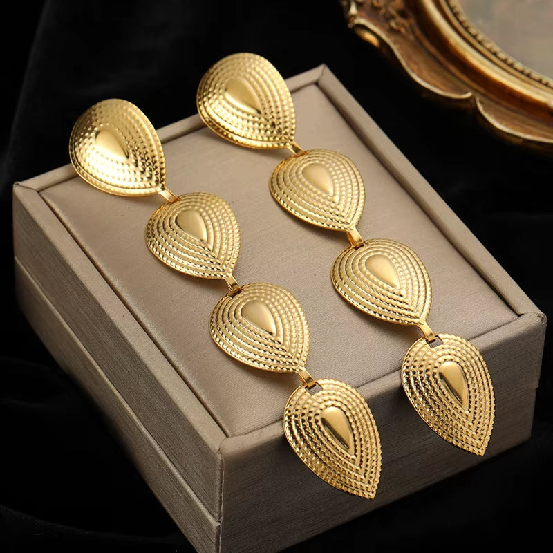 316L Stainless Steel Gold Color Long Tassel Drop Earrings for Women High Quality Earrings Fashion Girls Ear Jewelry Gift