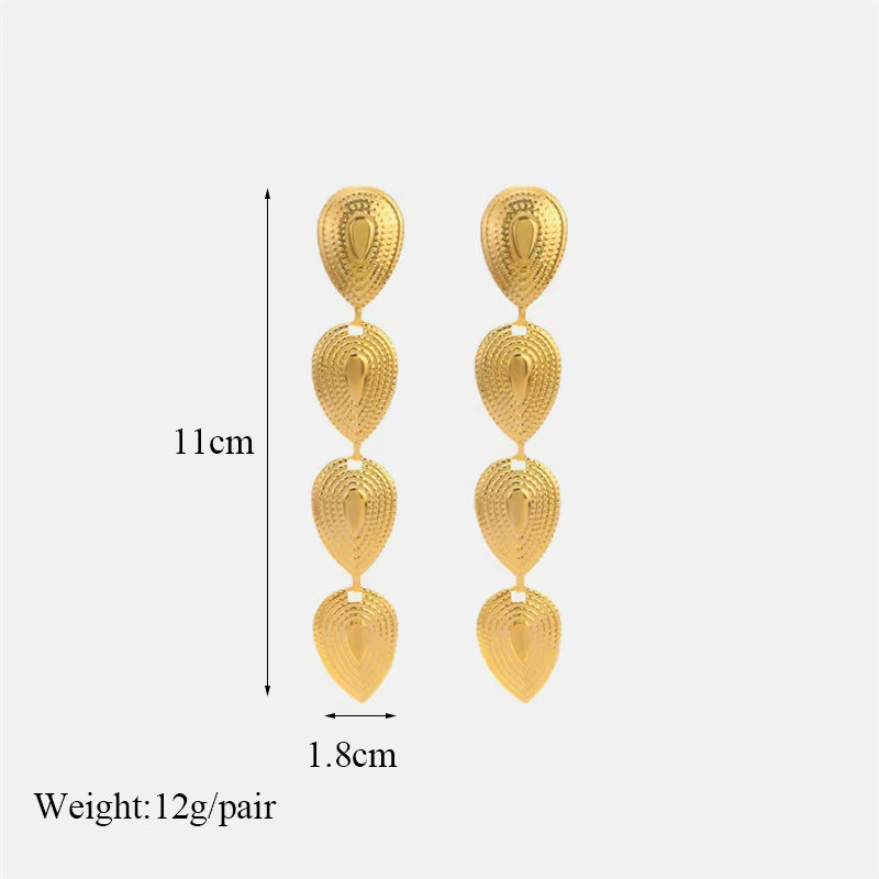 316L Stainless Steel Gold Color Long Tassel Drop Earrings for Women High Quality Earrings Fashion Girls Ear Jewelry Gift