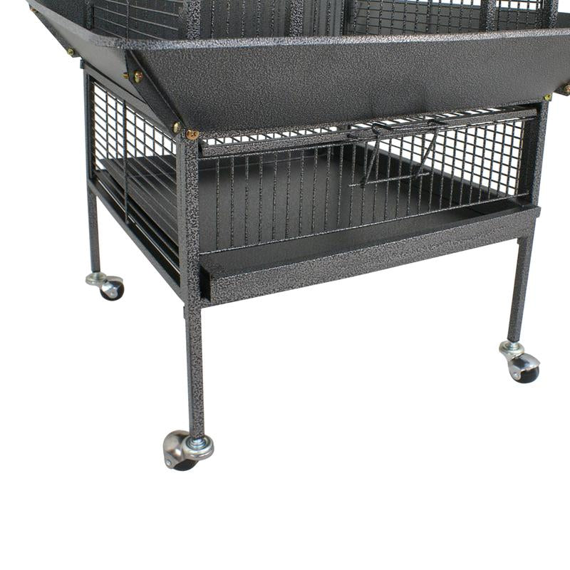 Segawe Large Bird Cage for Parrot, Macaw Conure Cockatiel Cockatoo Metal Frame Cage, Black/White