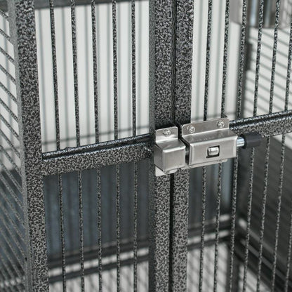 Segawe Large Bird Cage for Parrot, Macaw Conure Cockatiel Cockatoo Metal Frame Cage, Black/White